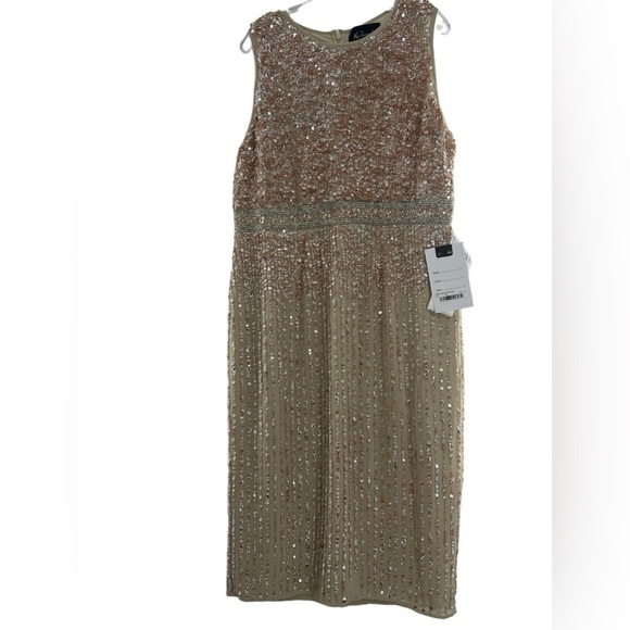 NWT Mac Dugglal Sequin Embroidered Sheath Dress 14 - Picture 5 of 12